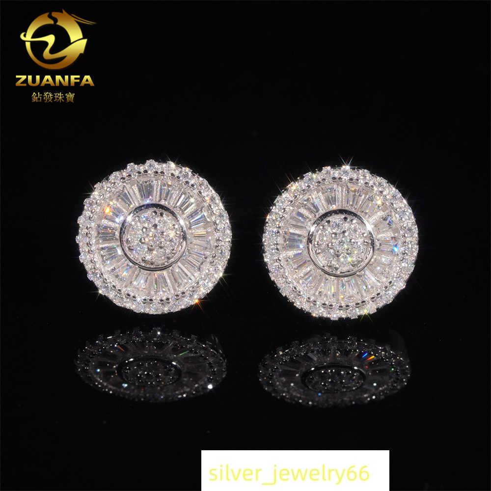 Diamond Hair 2025 New Round Luxury 925 Silver Moissanite Rectangular Flower shaped Earnail Advanced Earnail Over Drill Pen