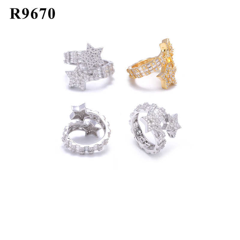 Diamond Hair New Hip Hop Star Male Ring 925 Silver Moissanite Full Set Personalized Trendy Ring