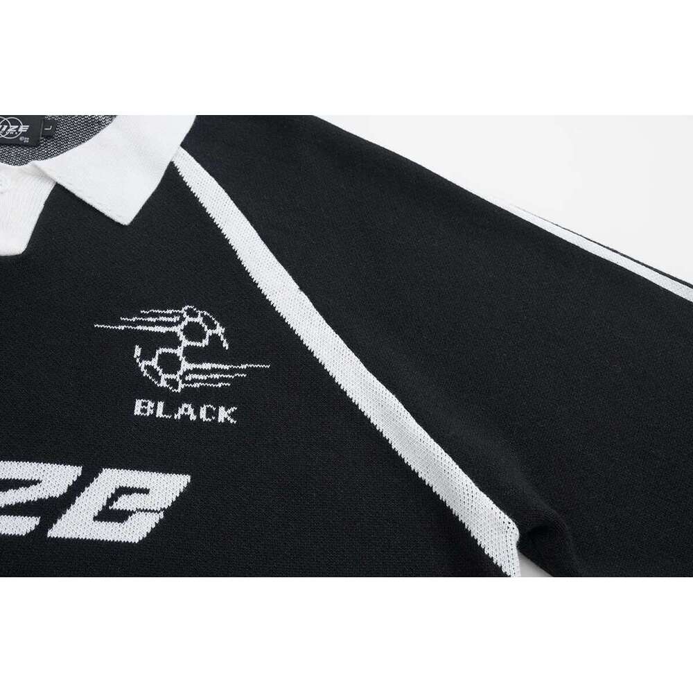 High Street Color Match Turn-Down Collar Knitted Christmas Sweater For Men And Women Autumn Casual Baggy Jersey Pullover