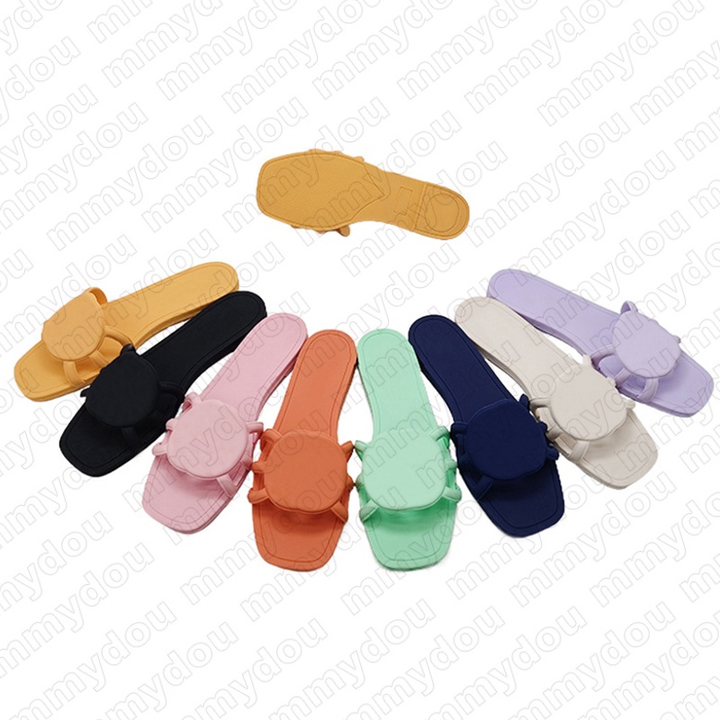 Designer Sandals Slides Interlocking Slippers Women Flat Beach Jelly Script Orange Fall Mules Outdoor Waterproof Luxury Sandals Summer Slipper Size 35-42