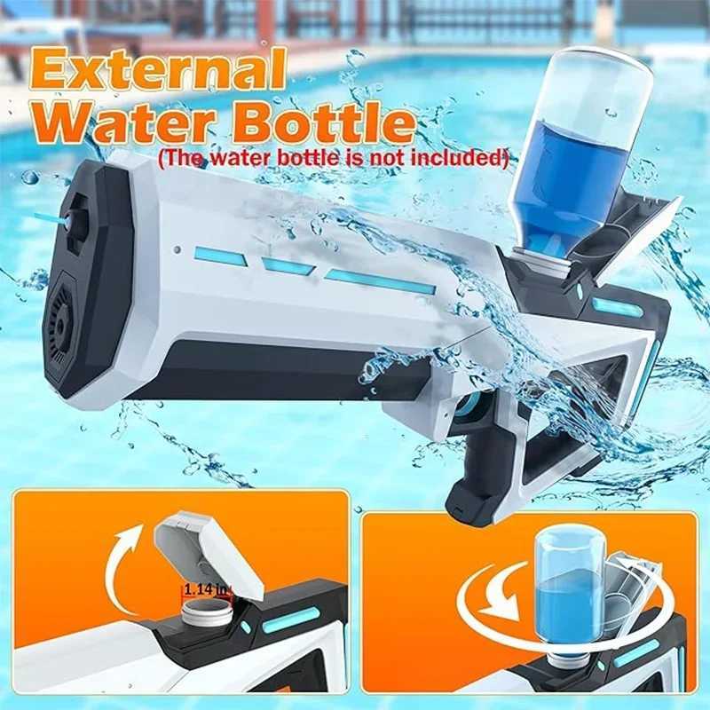 Electric Water Guns For Adults Powerful Squirt Automatic Water Suction Water Blasters Summer Outdoor Beach Toy For boys Kid GiftT250214