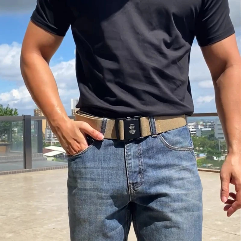 VATLTY 5cm / 2in Elastic Belt for Men Aluminum Buckle Lightweight Wide Belt Military Tactical Belt Grey Casual Girdle Male 250213