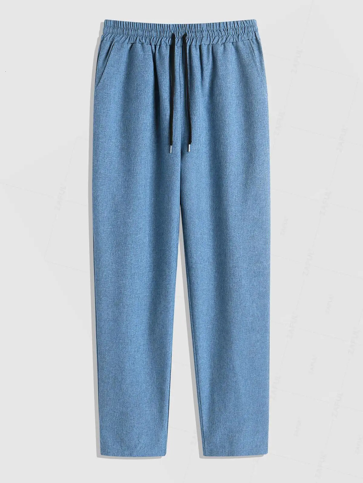 Mens Two Pieces Set Solid Turndown Collar Button Short Sleeves Shirt with Miswaist Drawstring Casual Pants Z5099153 250108