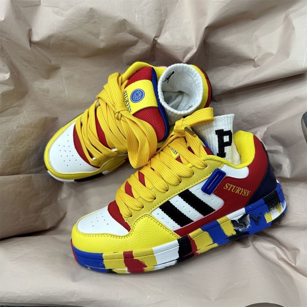 Korean Version Of Student Niche Design Color Blocked Versatile Men's And Women's Board Shoes 2025 New Classic Casual Sports Shoes Balanced S