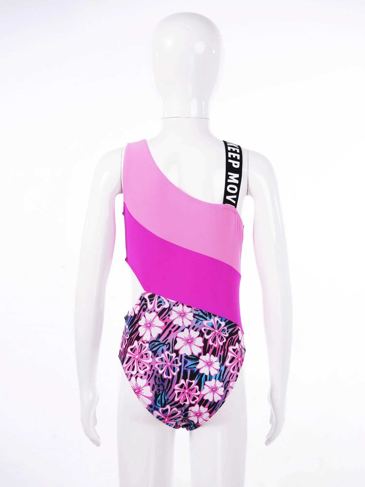 Kids Girls Print Monokini Bathing Swimsuit Swimming Tight Fitting Jumpsuit Hollow Out Waist Bodysuit Beach Pool Swimming Z250214