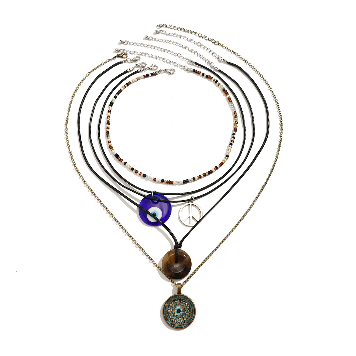 fashion Devil Blue Eyed Jewelry Women's Versatile Beaded New Chinese Ethnic Style designer Necklace
