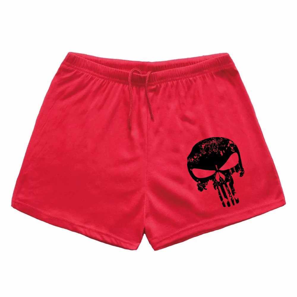 Summer men shorts mens casual shorts fitness exercise beach shorts breathable skull shorts jogger mens brand shortsXJ250213