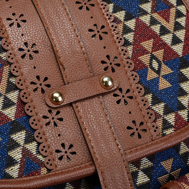 Women Foral Printing Backpack National Printed Canvas School Bags For Teenagers Girls Large Shoulder Bag Weekend Travel Rucksack 250214