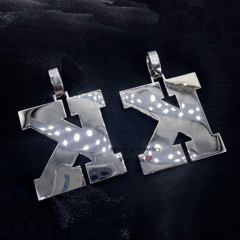 Hip Hop Iced Out 13MM Cuban Chain VVS Moissanite Custom 3D Initial Pendant