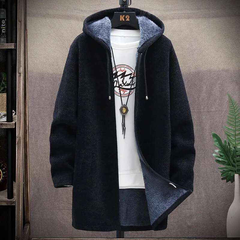 TRAF 2024 Stylish Comfortable Autumn/Winter Men's New Loose Plus-Size Casual And Wool Thickened Cardigan