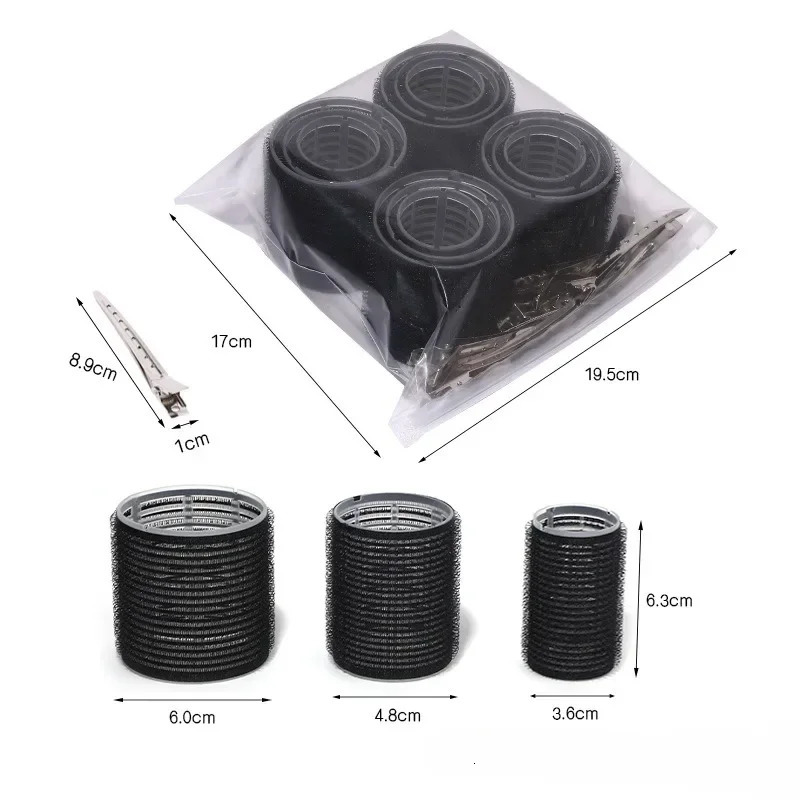 28pcs/Set Hair Roller Sets 18pcs Plastic Self Grip Hair Curlers 3 Sizes Hairs Rollers 10pcs Metal Clips DIY Hairdressing Tool 250214