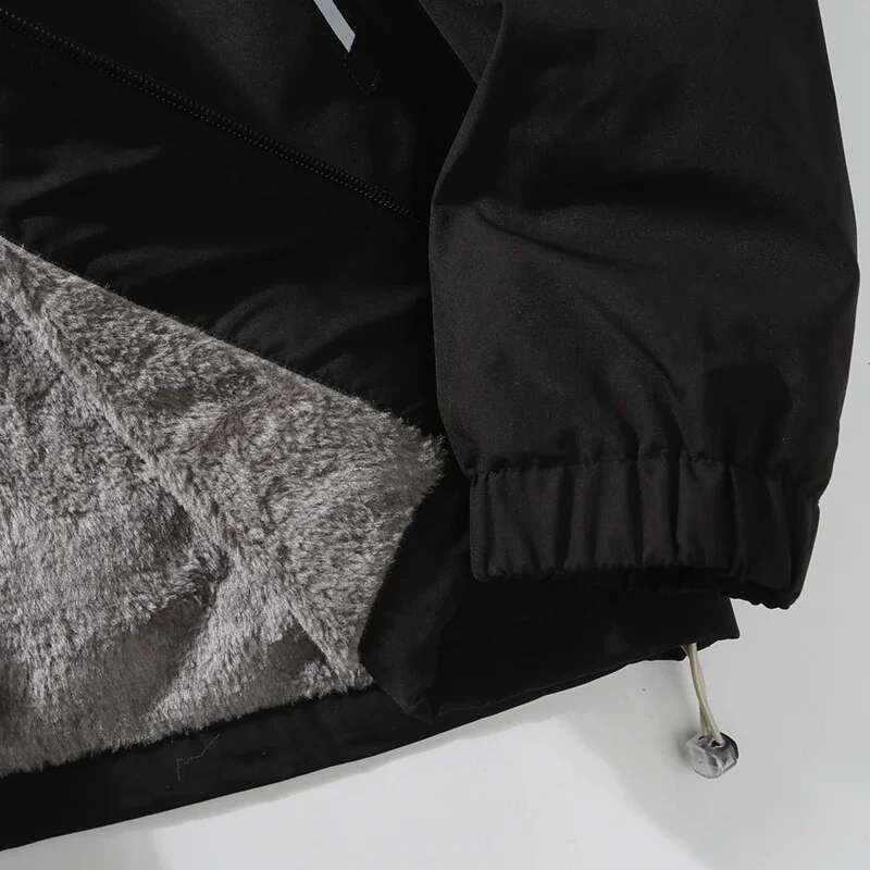 Waterproof Windbreaker Cargo Jacket Hooded Fleece Coat Fashion Casual Solid Jackets Men Outdoor Thick Warm Winter Coats Male