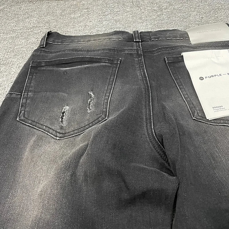 High Street Vintage Fashion Casual Jeans Pants Men Woman Washed Black Damaged Hole Old Hip Hop Trousers 250214