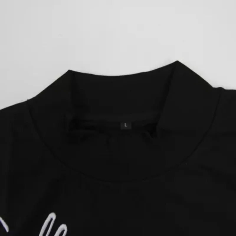 Cartoon Graphic Print Short Sleeve T-Shirt Y2K Streetwear Harajuku Hip Hop Tenth Series Black No Tags 250213