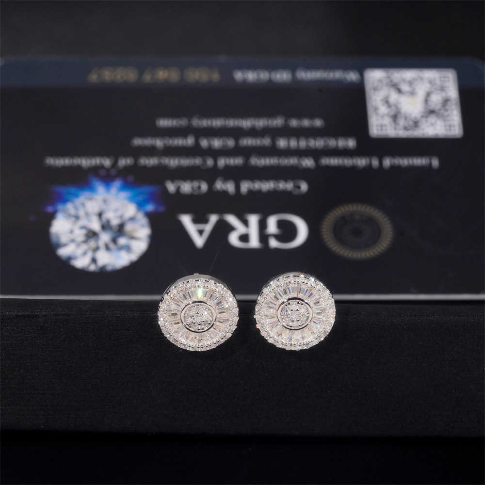Super Yue Luxury Round Earrings 925 Pure Silver vvs vs Moissanite Full Diamond Ladder Square Ice Crystal Classic Eternal Earrings