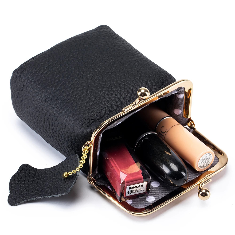 Real Leather Women Small Cosmetic Bag Golden Hasp Cute Makeup Pouch Lipstick Organizer Case Lady Travel Keys Box Mini Coin Purse 250207