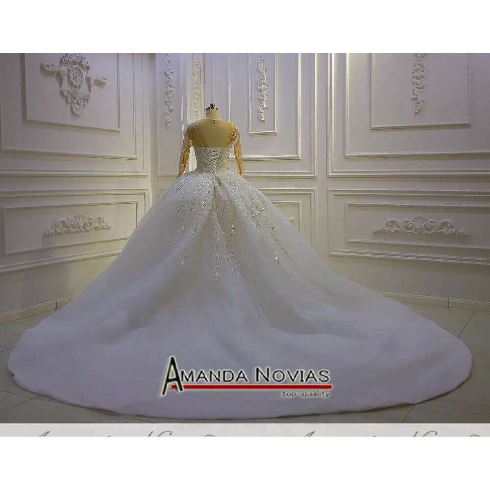 Custom Long Sleeves V-neck Full Lace 2 in 1 Mermaid Wedding Dress