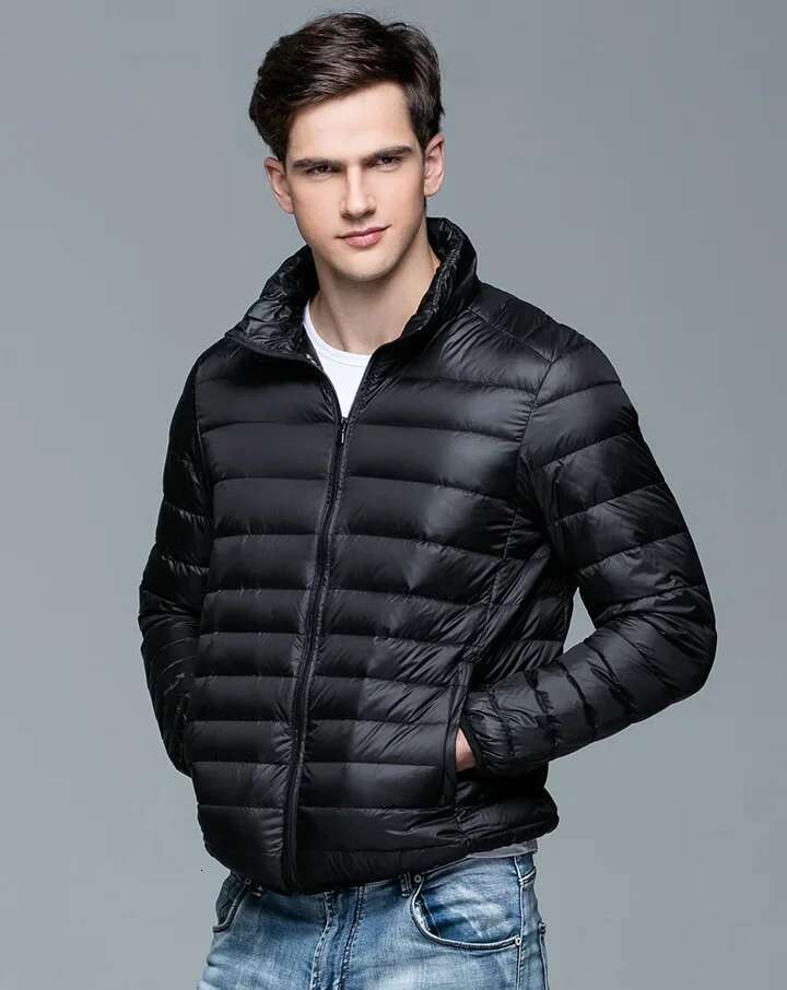 Autumn And Winter Light cotton jacket Ultra-thin Thermal Insulation Spring Jacket Men's stand Collar Coat New