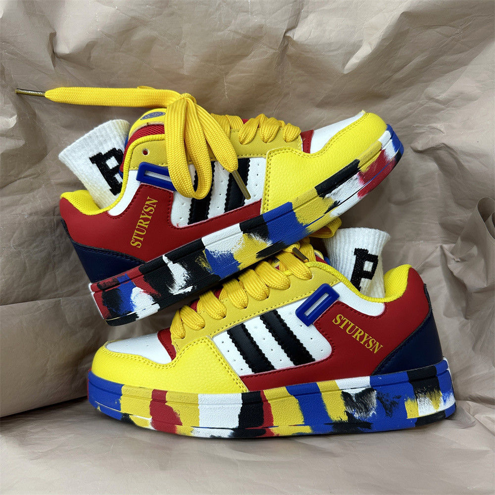Korean Version Of Student Niche Design Color Blocked Versatile Men's And Women's Board Shoes 2025 New Classic Casual Sports Shoes Balanced S