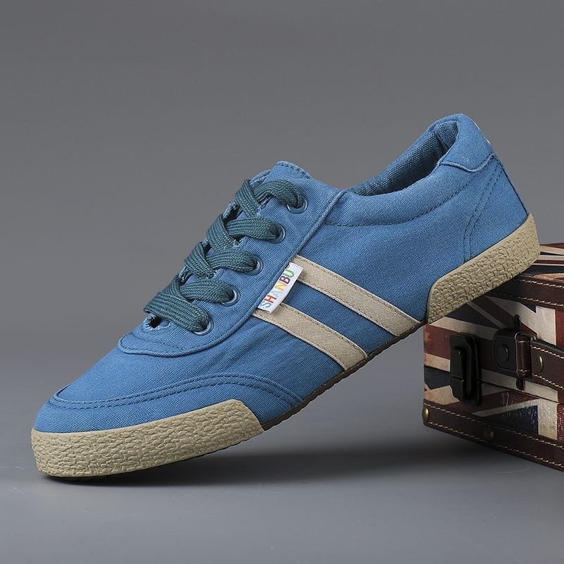2025 Spring New Men's Low Top Canvas Korean Edition Classic Student Casual Flat Bottom Lace Breathable Board Shoes
