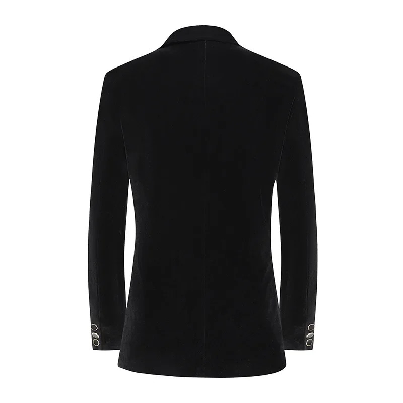 Men High-quality Stage Performance Suit One Button Slim Dress Jacket Singer Host Stage Performance Splicing Blazer 250211