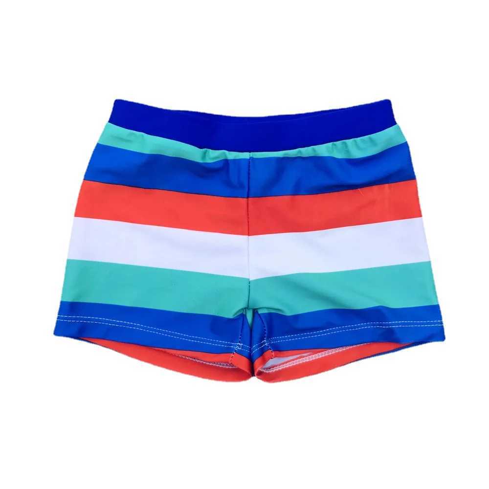 New Summer Boy Trunks For Swimming Colorful Striped Bathing Suit Children Swim Shorts Baby Boys Beach Swimwear Kids Clothing W250214
