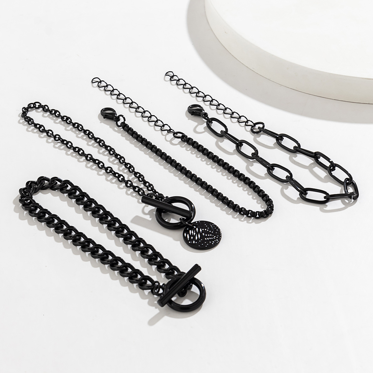 fashion Jewelry Sweet Cool Black Halloween Coin Pendant Set Personalized Cross designer Bracelet