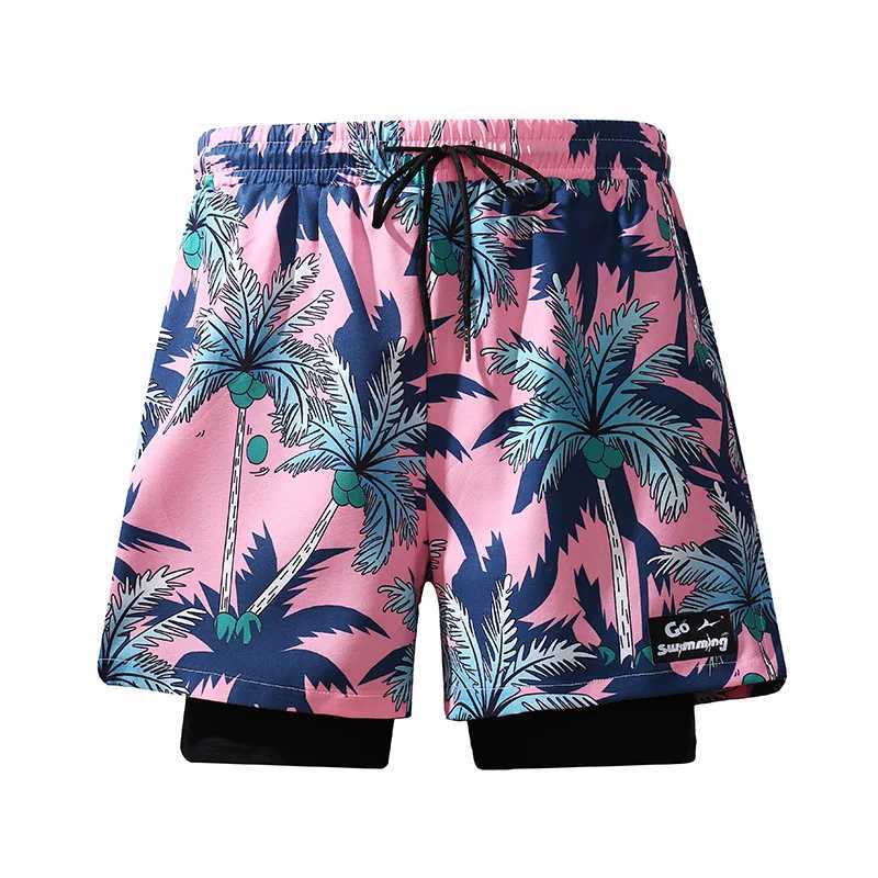 2024 New Swimming Trunks To Prevent Embarrassment New Quick-drying Boxer Swimsuit Hot Spring Beach Pants Mens Summer Fashion W250214