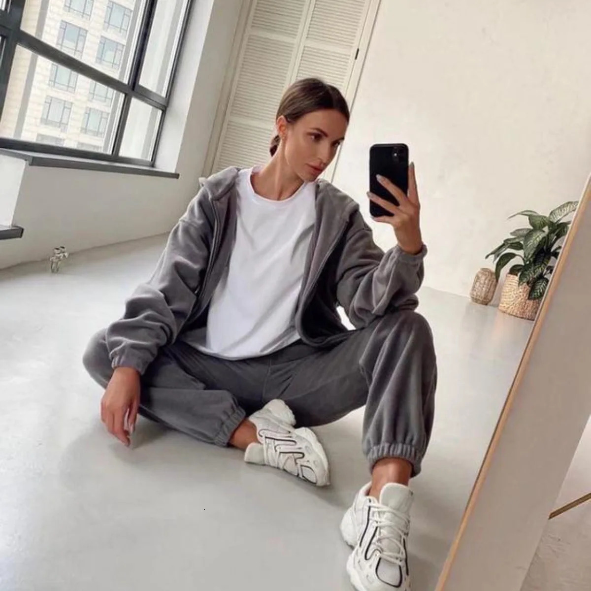 Fashion Women Pink Sweatshirt Suit Womens Hoodie 2 Piece Suit Love Print Slim Body Hoodie Suit Sports Running Hoodie Suit 250210
