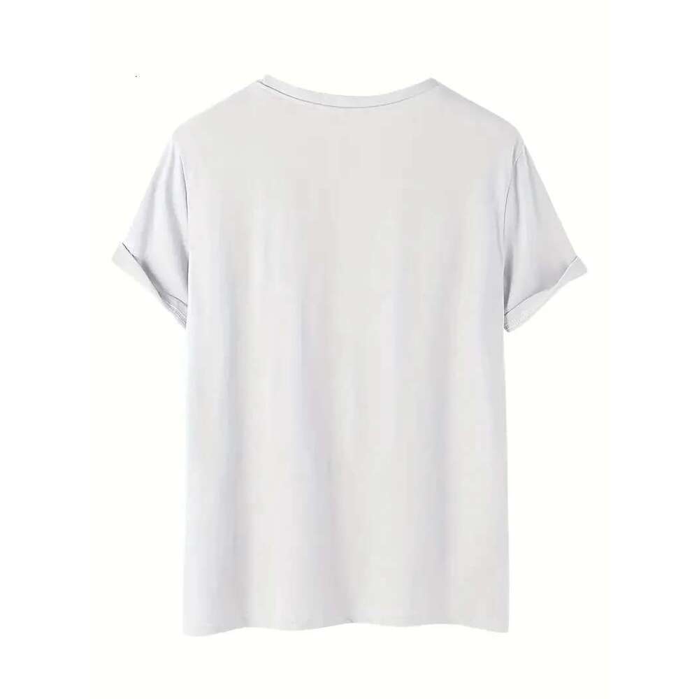 Size Casual T-Shirt, Women's Plus Letter Print Round Neck Short Sleeve Slogan Graphic Tee