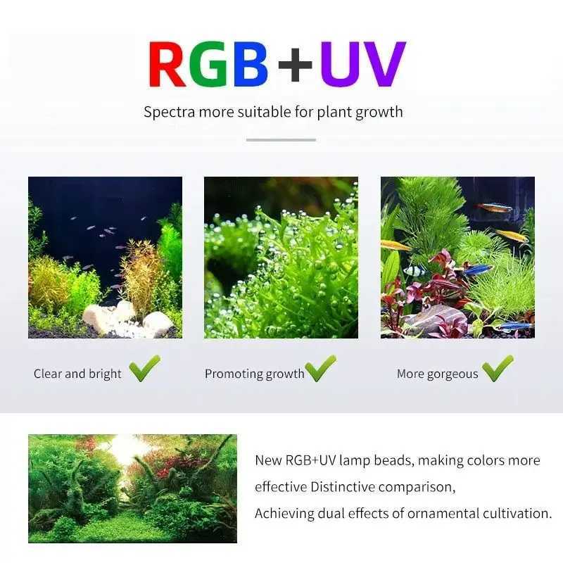 Week Aqua P Series P1200 PRO Aquarium LED Light Water Grass RGB+UV Landscaping Lamp App Control Adjustable Height Fish Tank Z250214