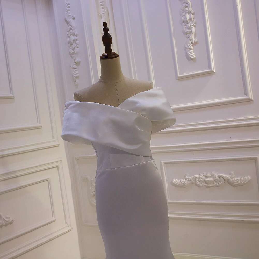 Customized Simple Off Shoulder 2 in 1 Stain Mermaid quinceanera Wedding Dress