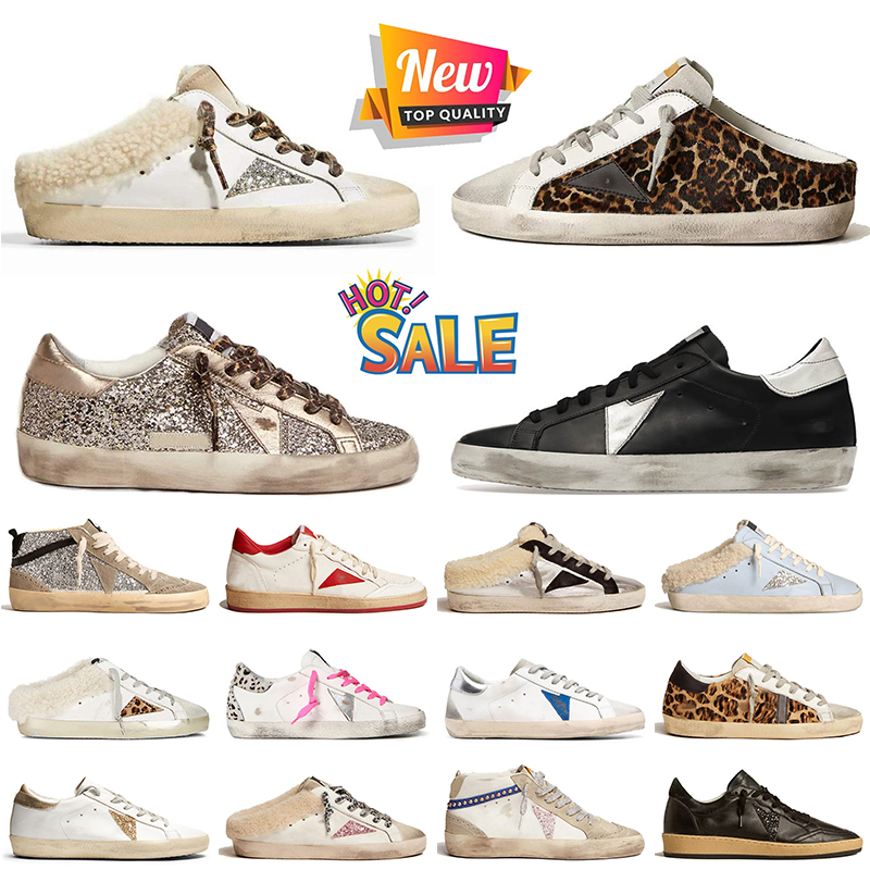 Luxury Slippers Women Mens Designer Dirty Star Shoes Genuine Leather Silver Glitter Stars Casual Trainers des chaussures Platform Vintage Sneakers Loafers Shoe