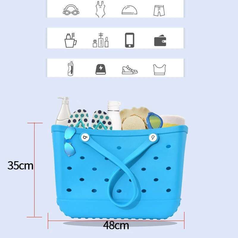 XL XXL Mini Bogg Storage Summer EVA Beach Bag Basket Women Picnic Tote Holes Waterproof Handbag Pouch Shopping Shoulder 999