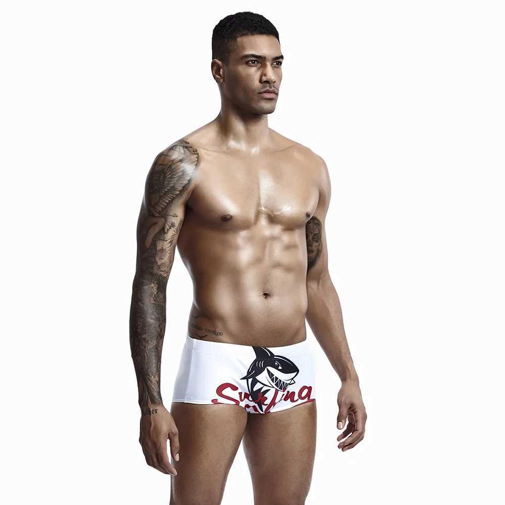 Shark Printing Mens Swimwear 2022 Sexy Summer Swimsuit Briefs Low Waist Bathing Suit Short Sport Swimming Trunks Beach Wear W250214