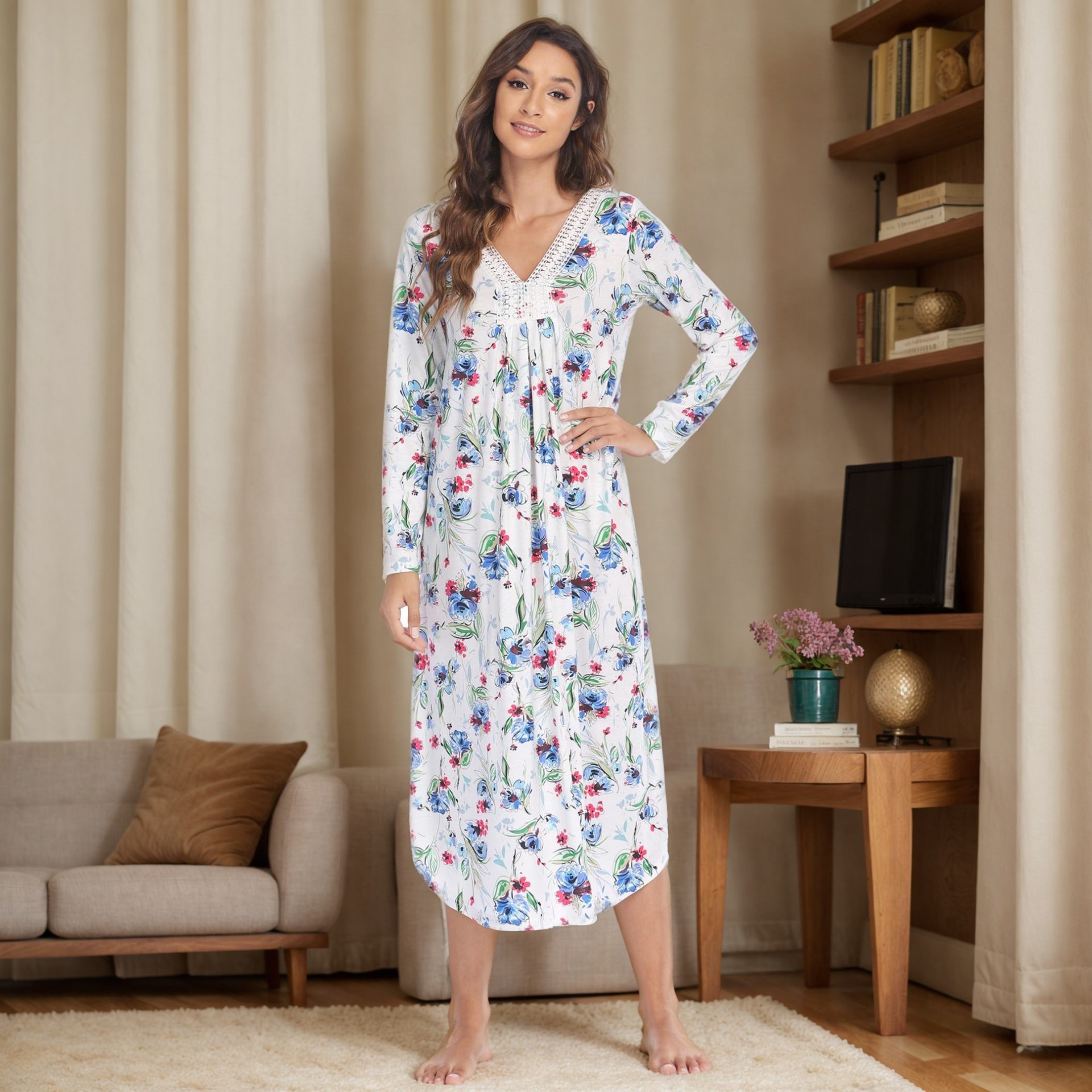 B695-European and American home clothes, love-shaped camisole vest, pajamas, women's outerwear, long pants, two-piece suit