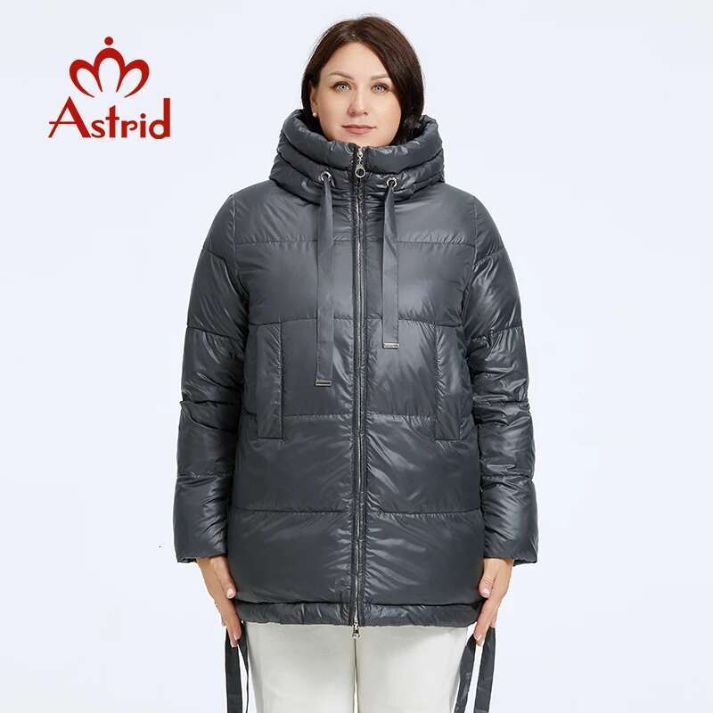 Astrid Women's Winter Jacket 2023 Plus Size Bio Down Jackets Hooded Quilted Coat Women Parka Female Clothing Split Hem Lacing