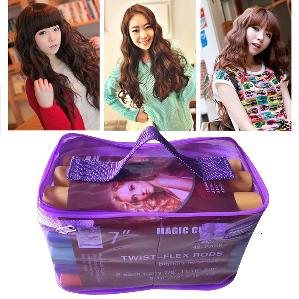 42pcs Twist Foam Hair Rollers No Heat Set Hair Curler Makers Heatless Soft DIY Styling Tools for Women Girls Long and Short Hair 250214