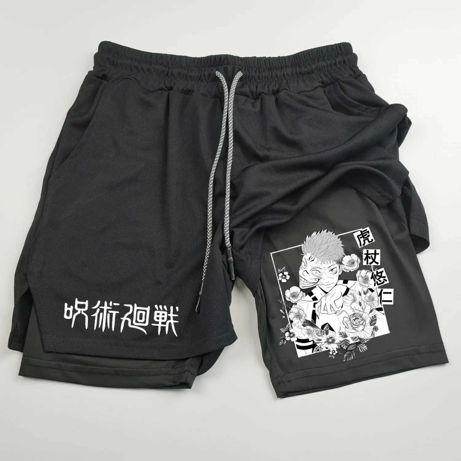 Mens Running Breathable Sports Shorts Summer Gym Boxing Fitness Training Double Layer Shorts Casual Daily Clothing M-3XLXJ250213