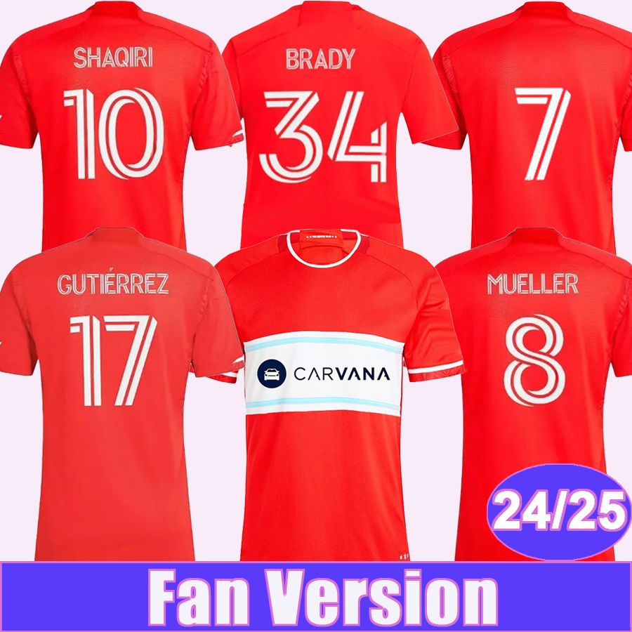 2024 25 Chicago Fire Mens Soccer Jerseys MUELLER SHAQIRI GIMENEZ DEAN PINEDA GUTIERREZ CUYPERS Home Red Football Shirts Short Sleeve Uniforms