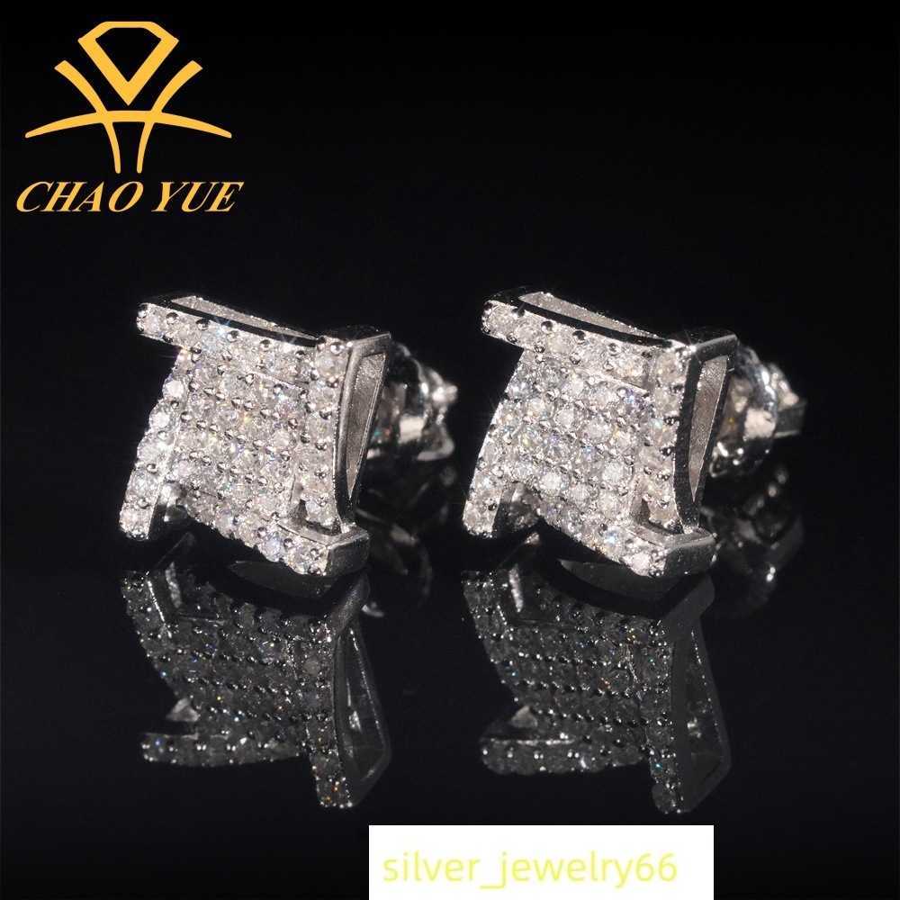 New 925 sterling silver vvs moissani hip-hop personality earrings pass GRA test