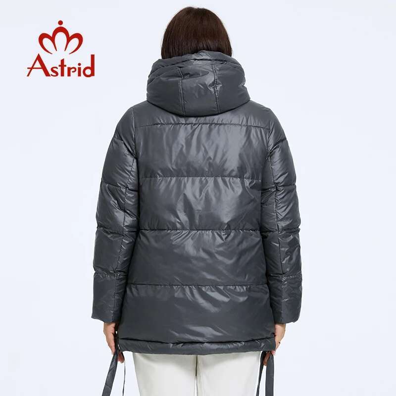 Astrid Women's Winter Jacket 2023 Plus Size Bio Down Jackets Hooded Quilted Coat Women Parka Female Clothing Split Hem Lacing