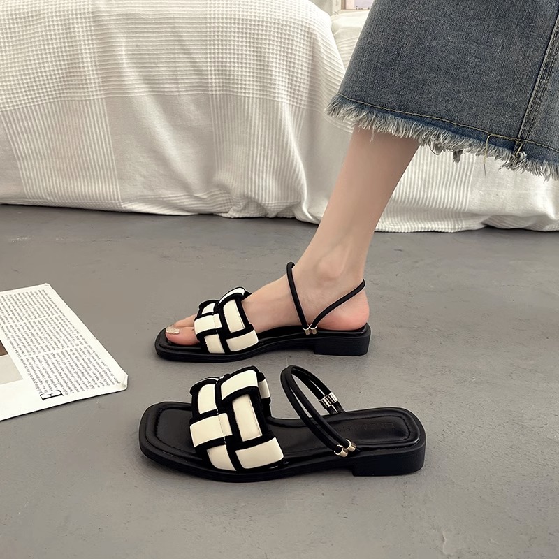 Dress Shoes Fashionable French Women's Sandals Summer Style Thick Bottom Outdoor Beach Slippers Rubber Outsole For Women