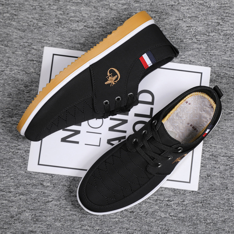 2025 Spring New Breathable Leisure Anti Slip Canvas Shoes Outdoor Sports Men's Work Running Shoes Design Korean Versatile Fashion Shoes
