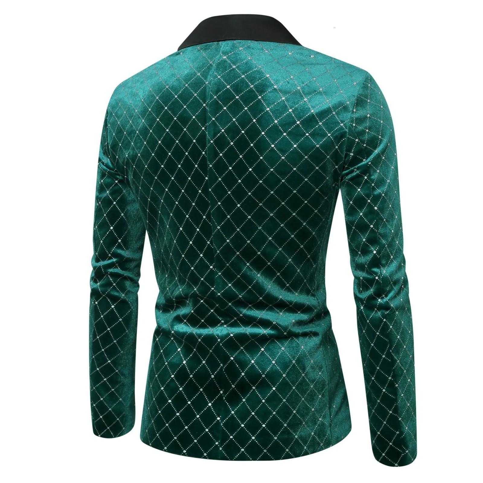 Mens Suits Fashionable Diamond Shaped Checkered Glitter Suits Mens Coat Fashionable Diamond Shaped Men Slim Fit Suits 250211