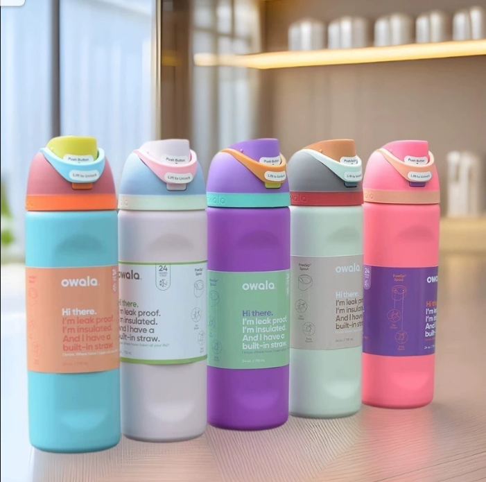 24oz Owala Insulated Sports 304 Stainless Steel Insulation Cup Portable Large Capacity Water Bottles 0403