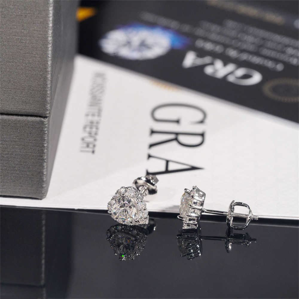 High end jewelry oval hip-hop earrings 925 silver moissanite tested Gra certified earrings