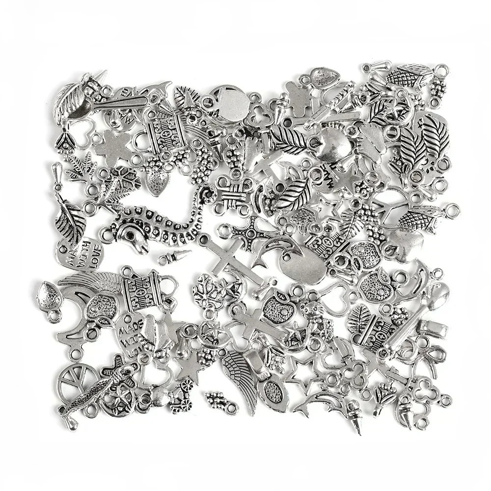 100/300pcs Tibetan Silver Mixed Pendant Animals Charms Beads for Jewelry Making Bracelet Earrings Necklace DIY Craft Art Charms 250214