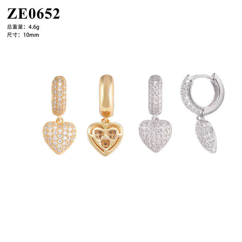 Diamond Hair New 2024 New Mens and Womens Heart S925 Pure Silver Earrings VVS Moissanite Hip Hop Earrings