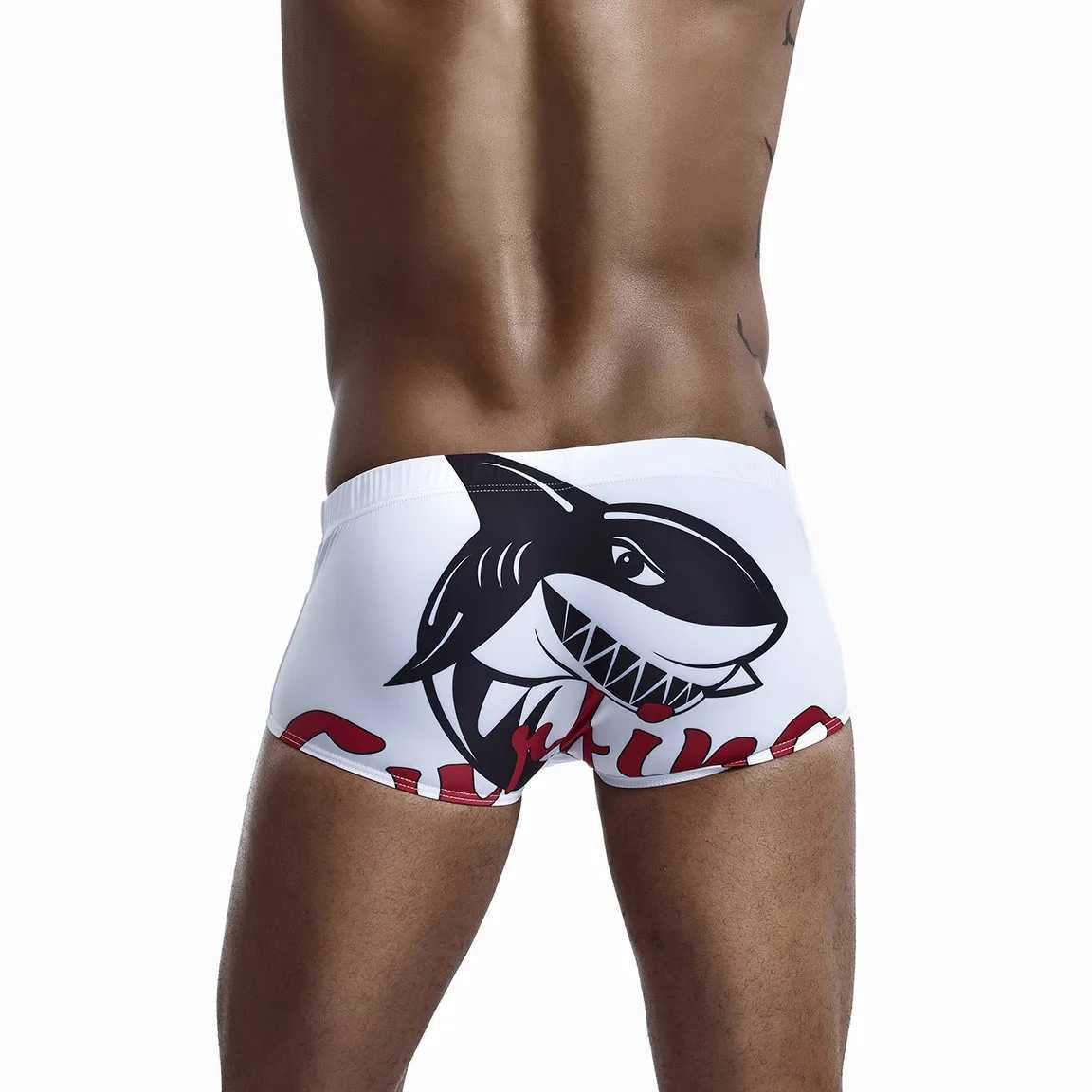 Shark Printing Mens Swimwear 2022 Sexy Summer Swimsuit Briefs Low Waist Bathing Suit Short Sport Swimming Trunks Beach Wear W250214